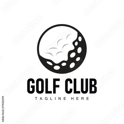 Golf club logo design and outdoor sport vector golf stick and ball template illustration