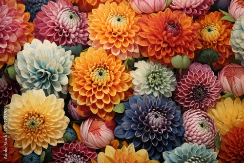  a close up of a bunch of flowers with many colors of flowers in the middle of the picture and one flower in the middle of the picture.