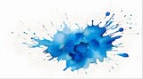 blue ink splashes watercolor