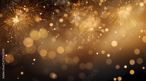 Beautiful creative holiday background with fireworks and sparkles © ma