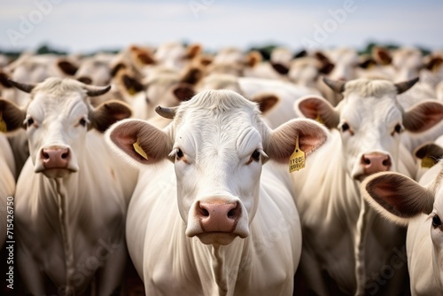 Narrowly focused Nelore cattle herd in Mato Grosso, Brazil. photo