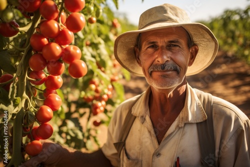 tomato farmer with his grate harvest