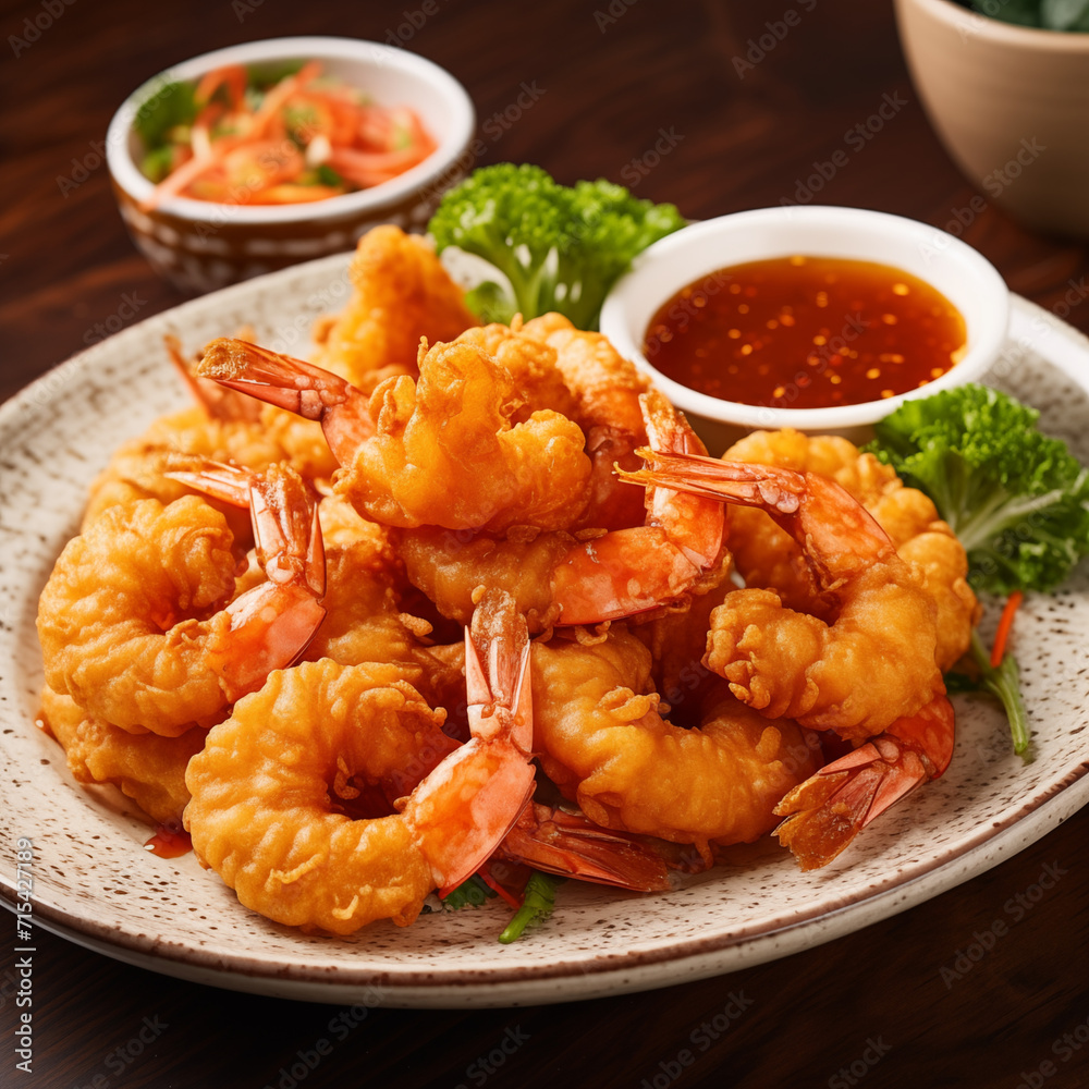 fried shrimp on a white plate fried shrimp on a white plate