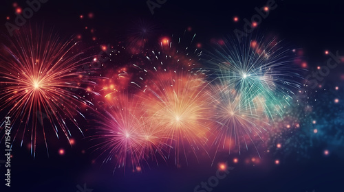 Beautiful creative holiday background with fireworks and sparkles