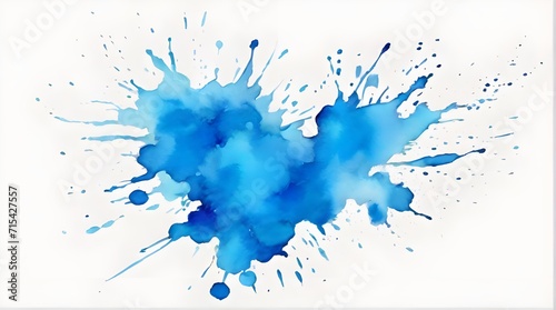 blue ink splashes on white