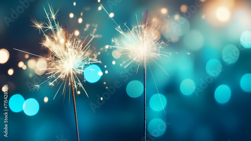 Beautiful creative holiday background with fireworks and sparkles