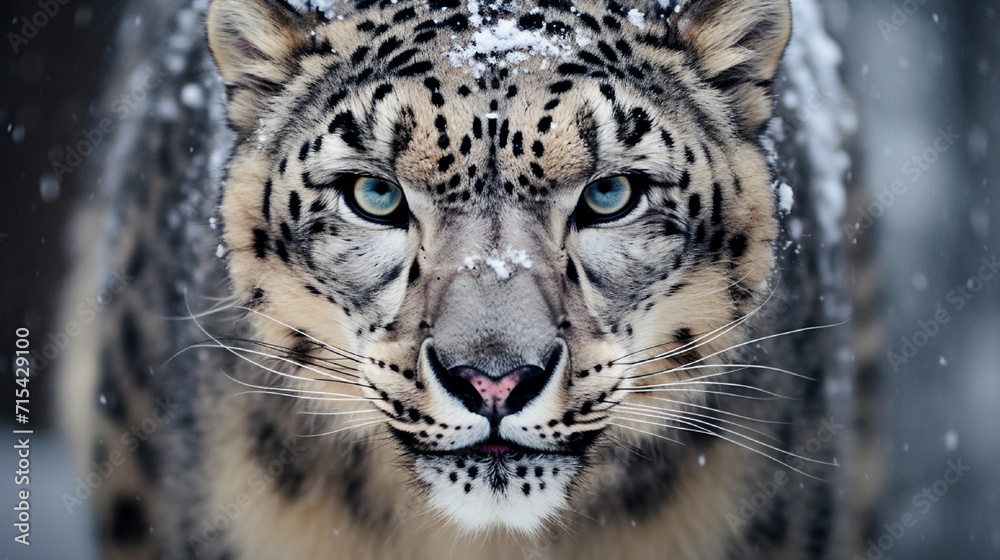 snow leopard portrait