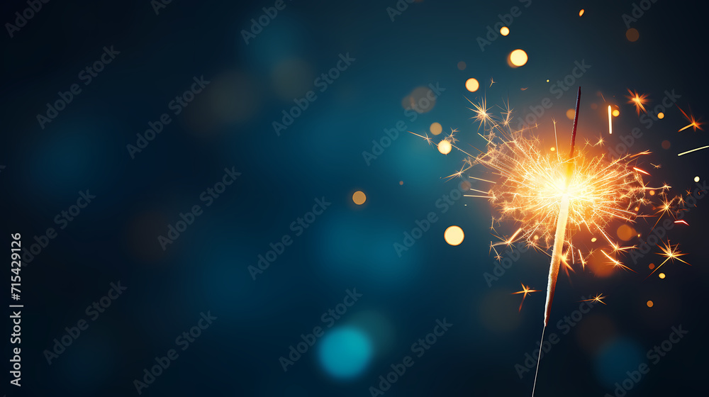 Obraz premium Beautiful creative holiday background with fireworks and sparkles