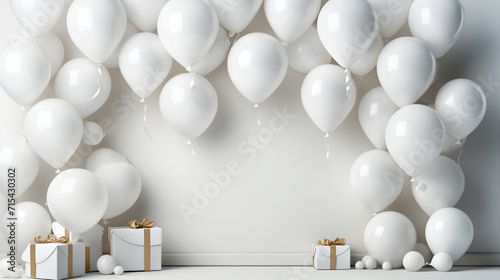 Background balloons. Template Banner with a clean sheet of paper. Realistic celebration design balloon.