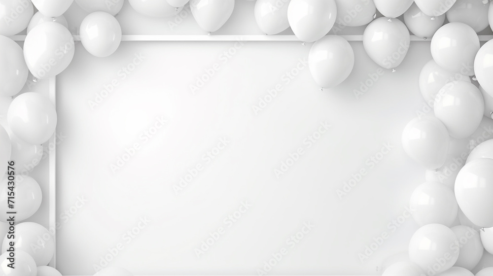Fototapeta premium Background balloons. Template Banner with a clean sheet of paper. Realistic celebration design balloon.