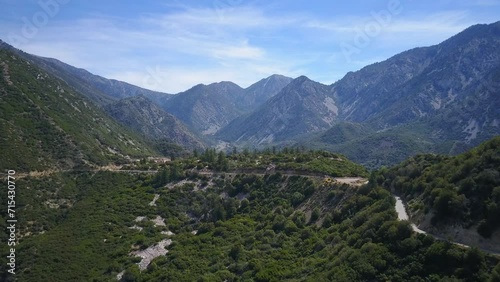 4k sweeping drone shot of mountain hills and valleys