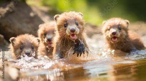 puppies in water