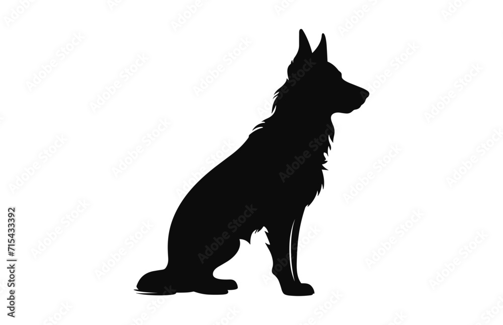 German Shepherd Dog Silhouette black vector isolated on a white background