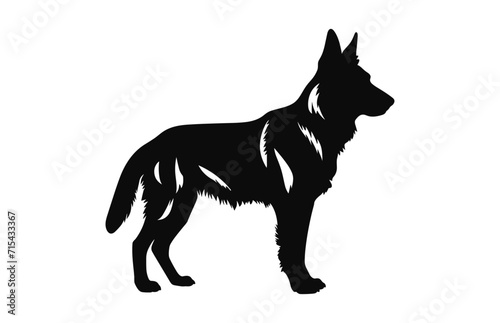 A German Shepherd Dog vector Silhouette isolated on a white background