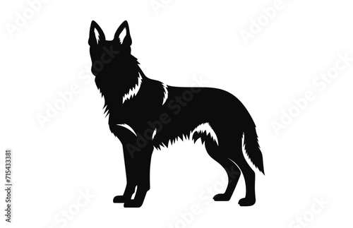 A German Shepherd Dog vector Silhouette isolated on a white background