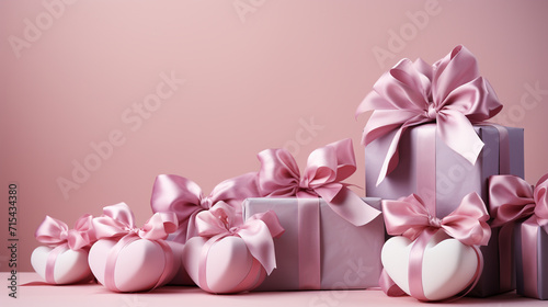 Cute love present box with confetti and heart shape balloons around. Suitable for Valentine s Day and Mother s Day.