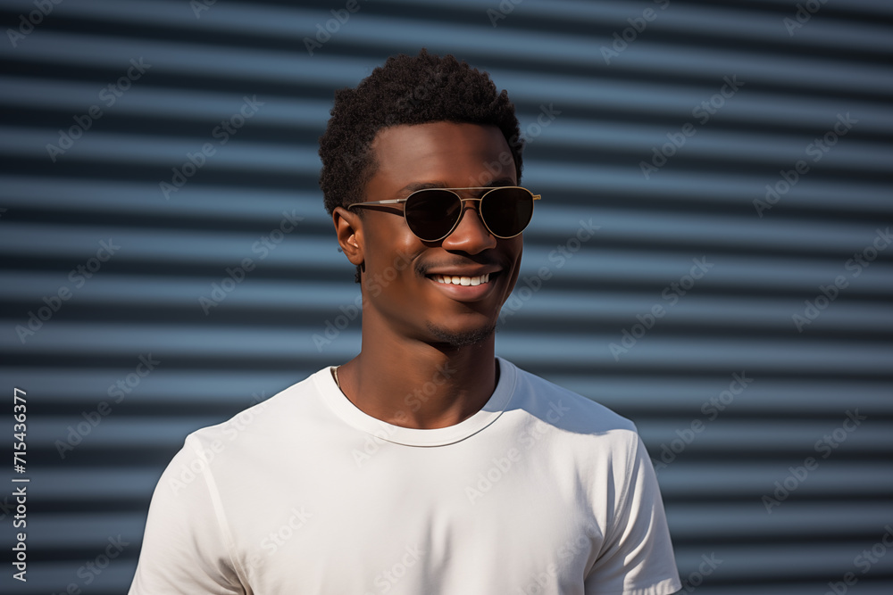 Young African American man with sunglasses Young African American man with sunglasses