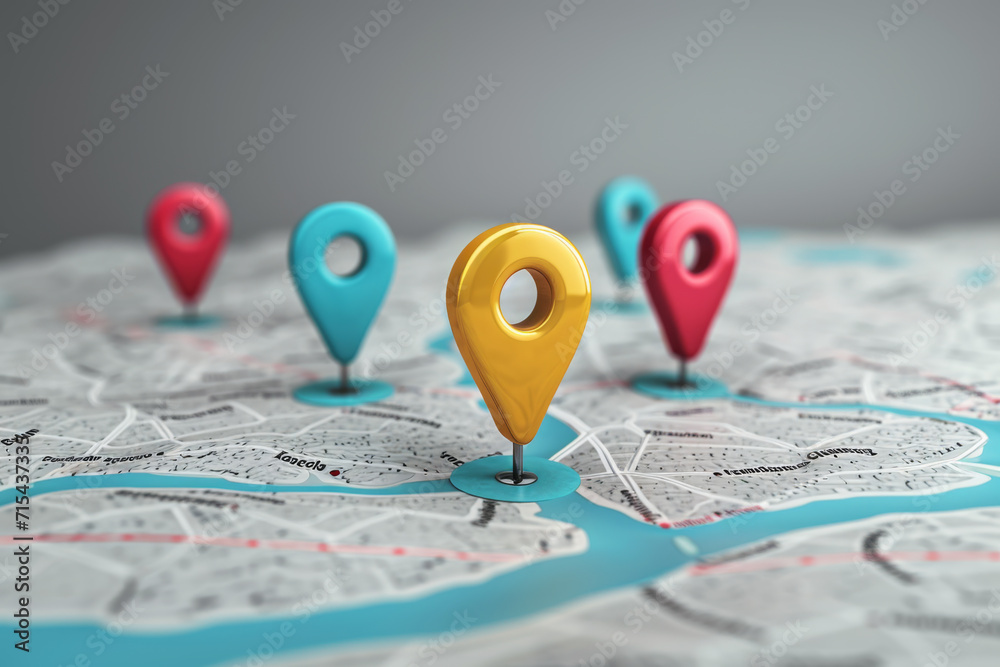 3D Realistic Location map pin gps pointer markers vector illustration for destination.
