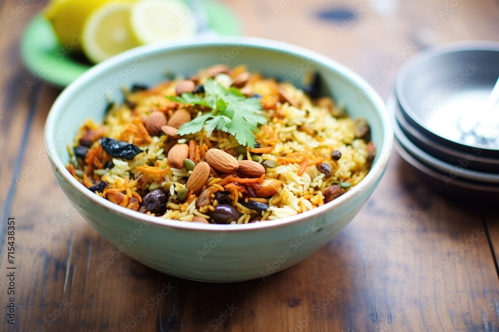 vegetarian biryani with cashews and raisins vegetarian biryani with cashews and raisins