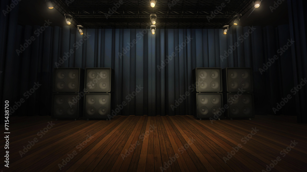 Music stage virtual studio background, with a concert concept. A custom ...