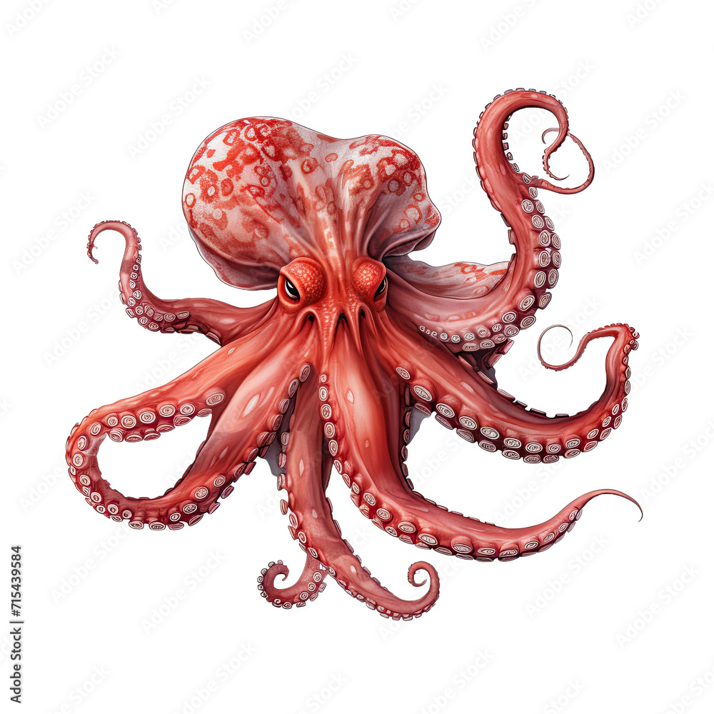 Octopus on transparent background. Octopus on transparent background.