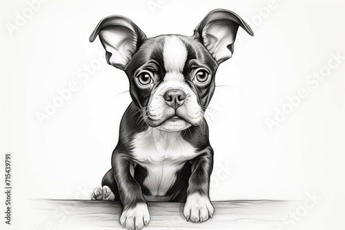  drawing, sketch style, boston terrier dog, labrador black, black labrador, christmas themed, inspired on craighton berman © Amer