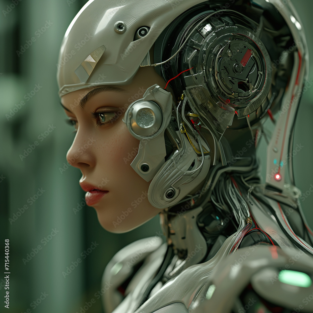 Futuristic woman android robot artificial intelligence huminoid AI transportation analytic technology development and machine learning concept. Global robotic science research for future of human Futuristic woman android robot artificial intelligence huminoid AI transportation analytic technology development and machine learning concept. Global robotic science research for future of human