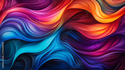 3d rendering, abstract colorful background, curvy ribbons. Modern creative wallpaper photo