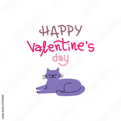 Cute and funny romantic cats for Valentine's day. Holiday inspiration. Cats with hears and romantic elements. © anyramagic