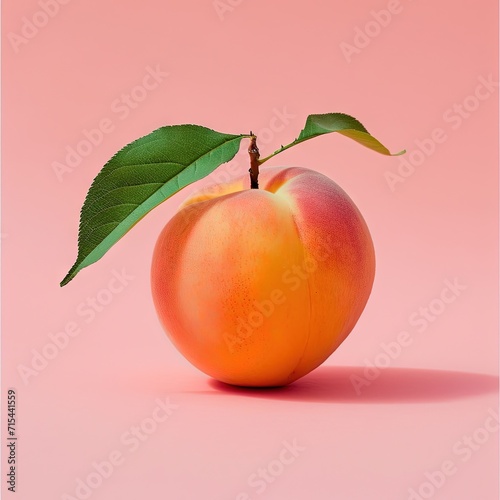 Abstract minimalist peach fuzz pantone color fruit. Charming style, pink elements.