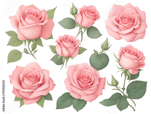 Pink roses clipart , pastel flowers decoration,pink roses translucent background