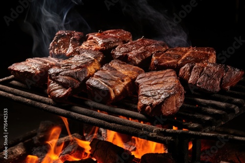 Popular Brazilian Picanha Barbecue on Coals