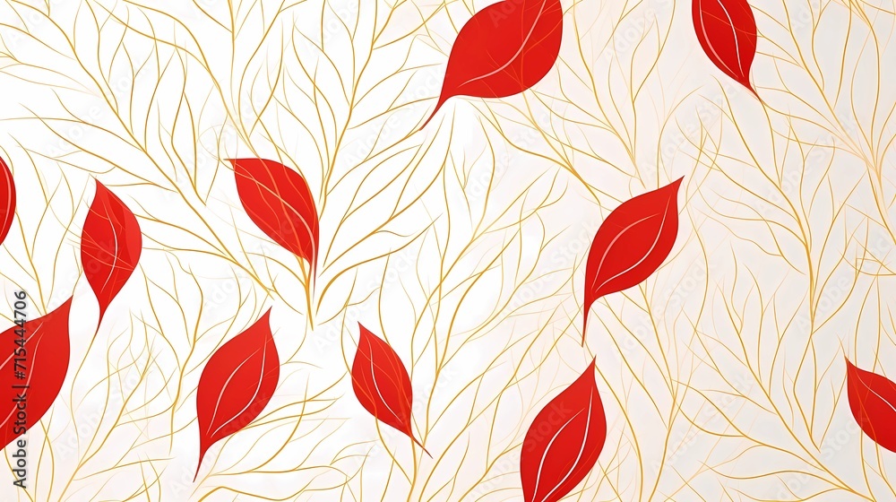 Obraz premium seamless background picture with leaf pattern, leaves, trees, tree branches