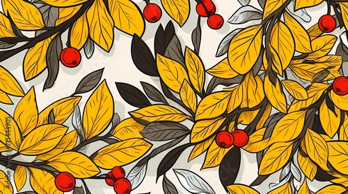 seamless background picture with leaf pattern, leaves, trees, tree branches