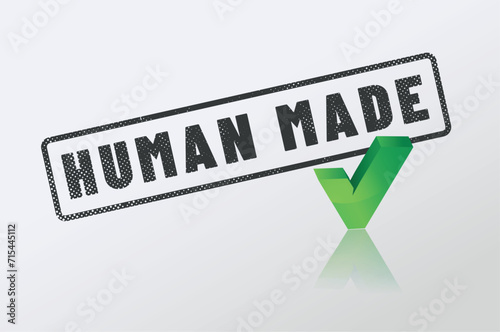 tampon ou label "made by human" "human made"