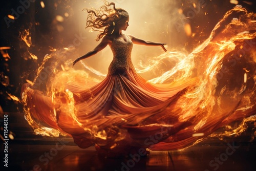 Focus on the mesmerizing dance of fire flames