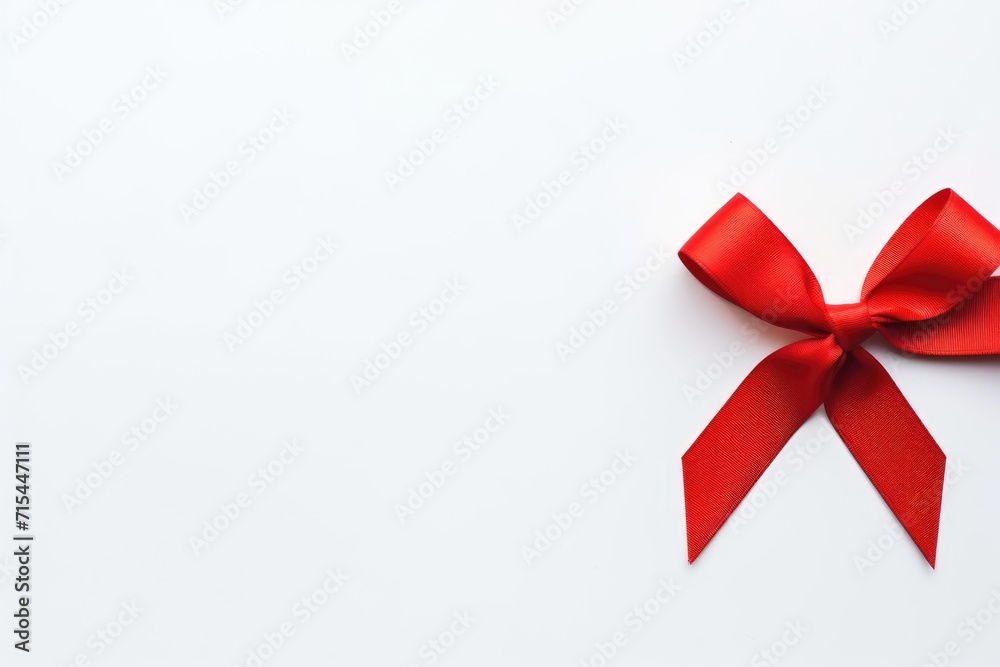 Red ribbon on white background. Copy space Red ribbon on white background. Copy space