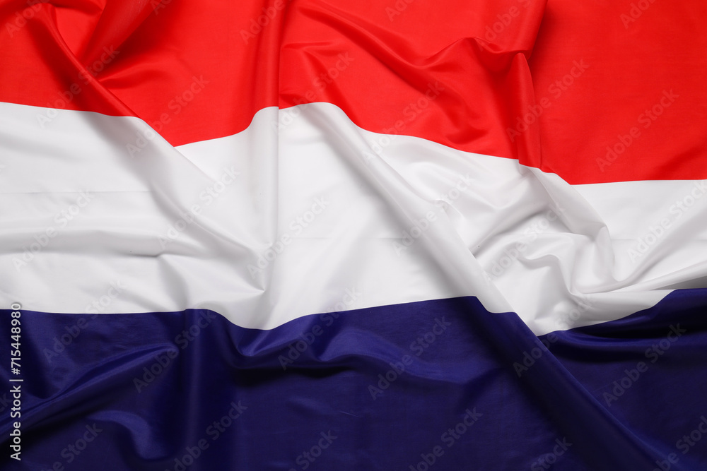 Flag of Netherlands as background, top view