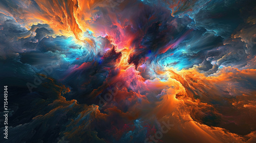 Abstract space nebula background swirling with dynamic colors and light