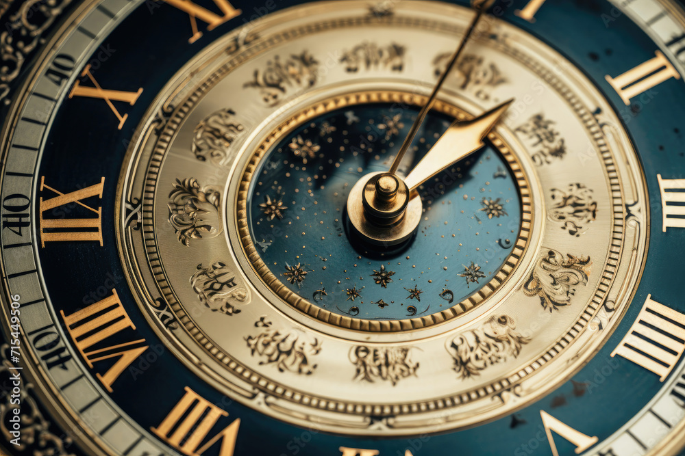 Close-Up of Clock With Roman Numerals, Time and Tradition Captured in a Single Frame Close-Up of Clock With Roman Numerals, Time and Tradition Captured in a Single Frame
