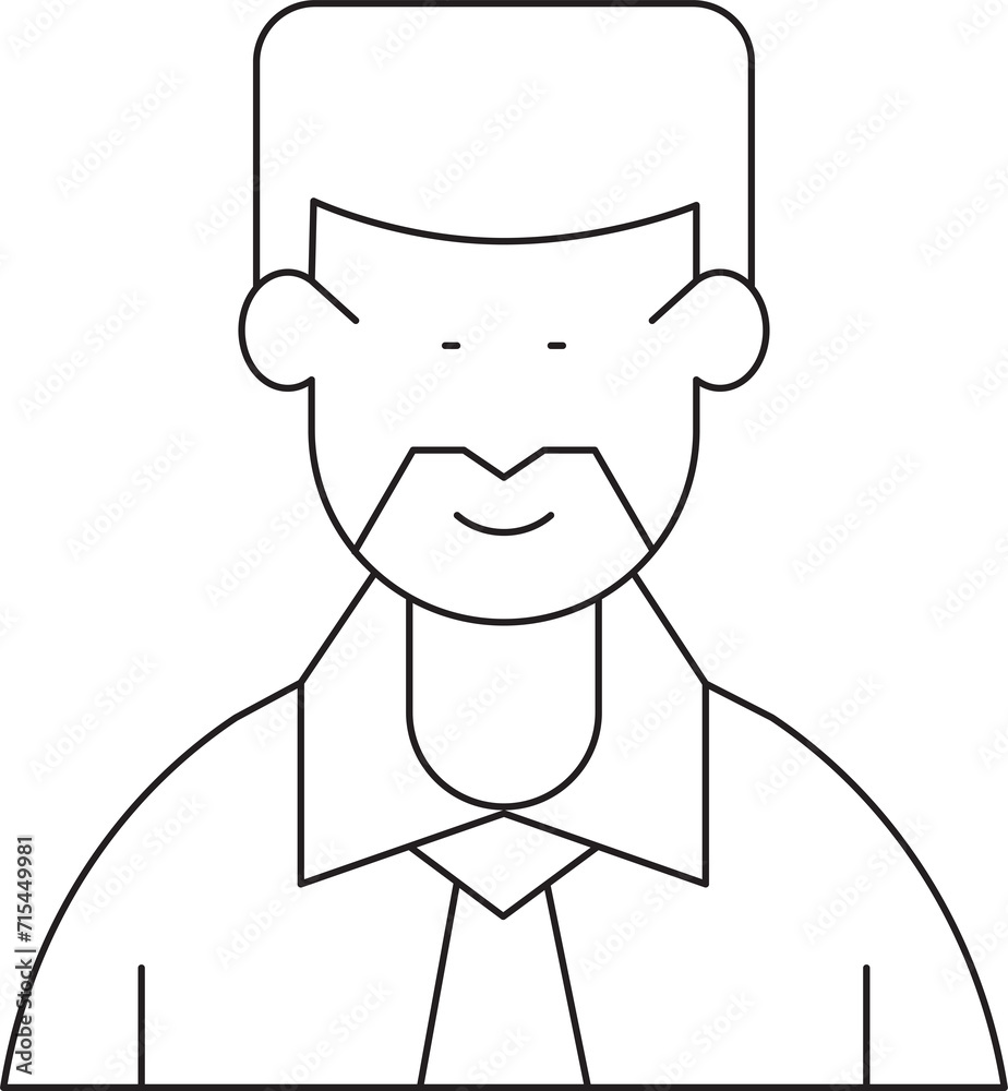 Obraz premium Office Worker Character Thin Line Icon 