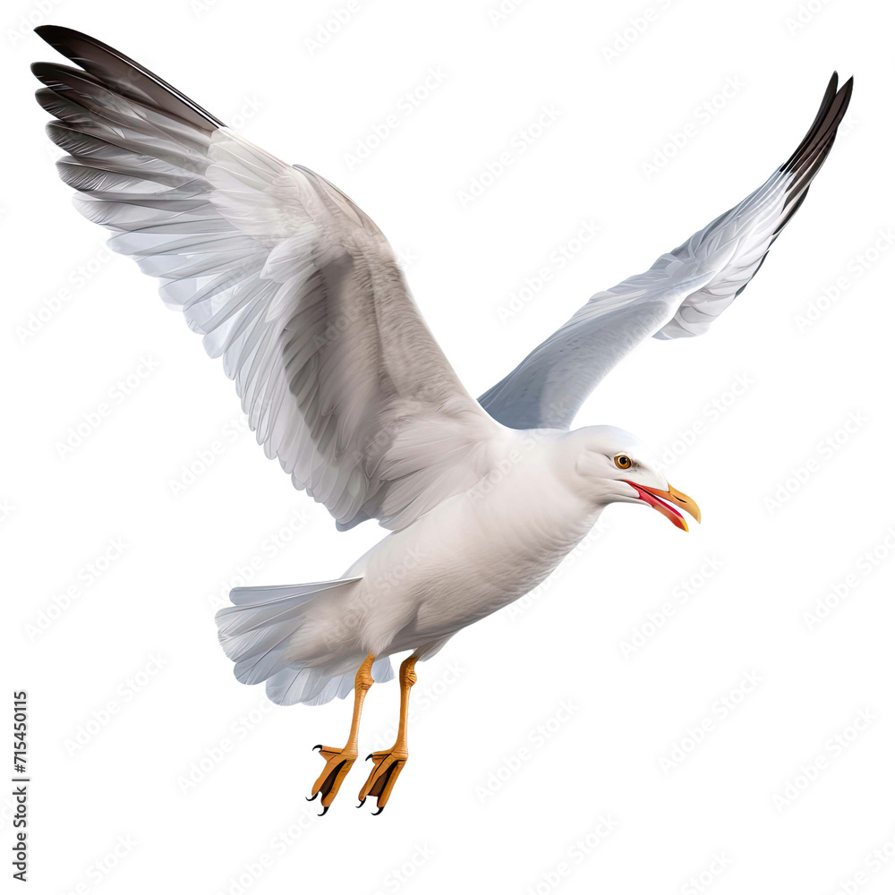Fototapeta premium Seagull isolated on the transparent background.