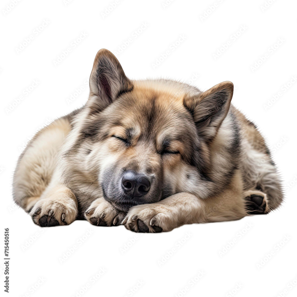 Serene Dog Resting in Transparent Background