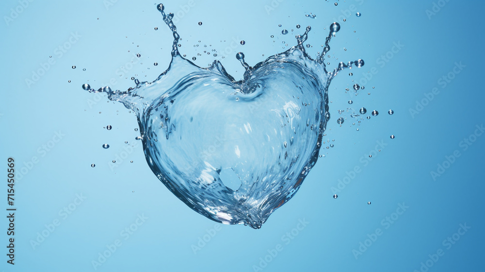 Blue water heart. Illustration on blue background Blue water heart. Illustration on blue background