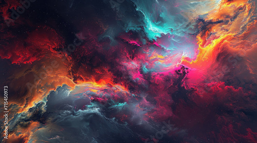 Abstract space nebula background swirling with dynamic colors and light