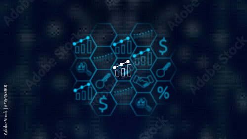business graph ,business concept icon technology, Internet and concept blur icon illustration. photo