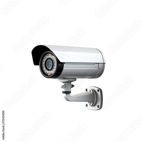 Surveillance camera isoalted on transparent background