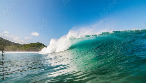 big ocean wave crashing near the coast beautiful nature background