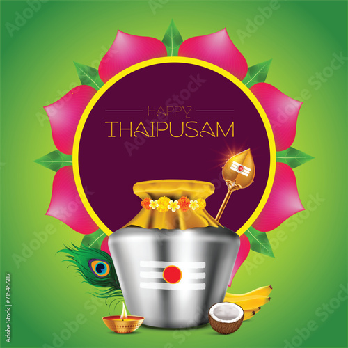 Happy Thaipusam or Thaipoosam festival celebrated by the Tamil community in India and by the Tamil diaspora worldwide photo