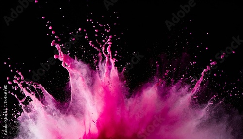 magenta watercolor splattered effect on transparent background